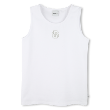 BOSS Playera para niña y adolescente con tirantes blanca